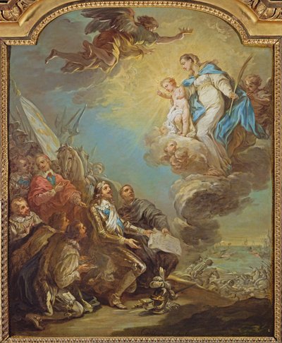 Study for Louis XIII (1601-43) Dedicating the Church of Notre-Dame-des-Victoires to the Virgin in 1629, before 1748 by Carle van Loo